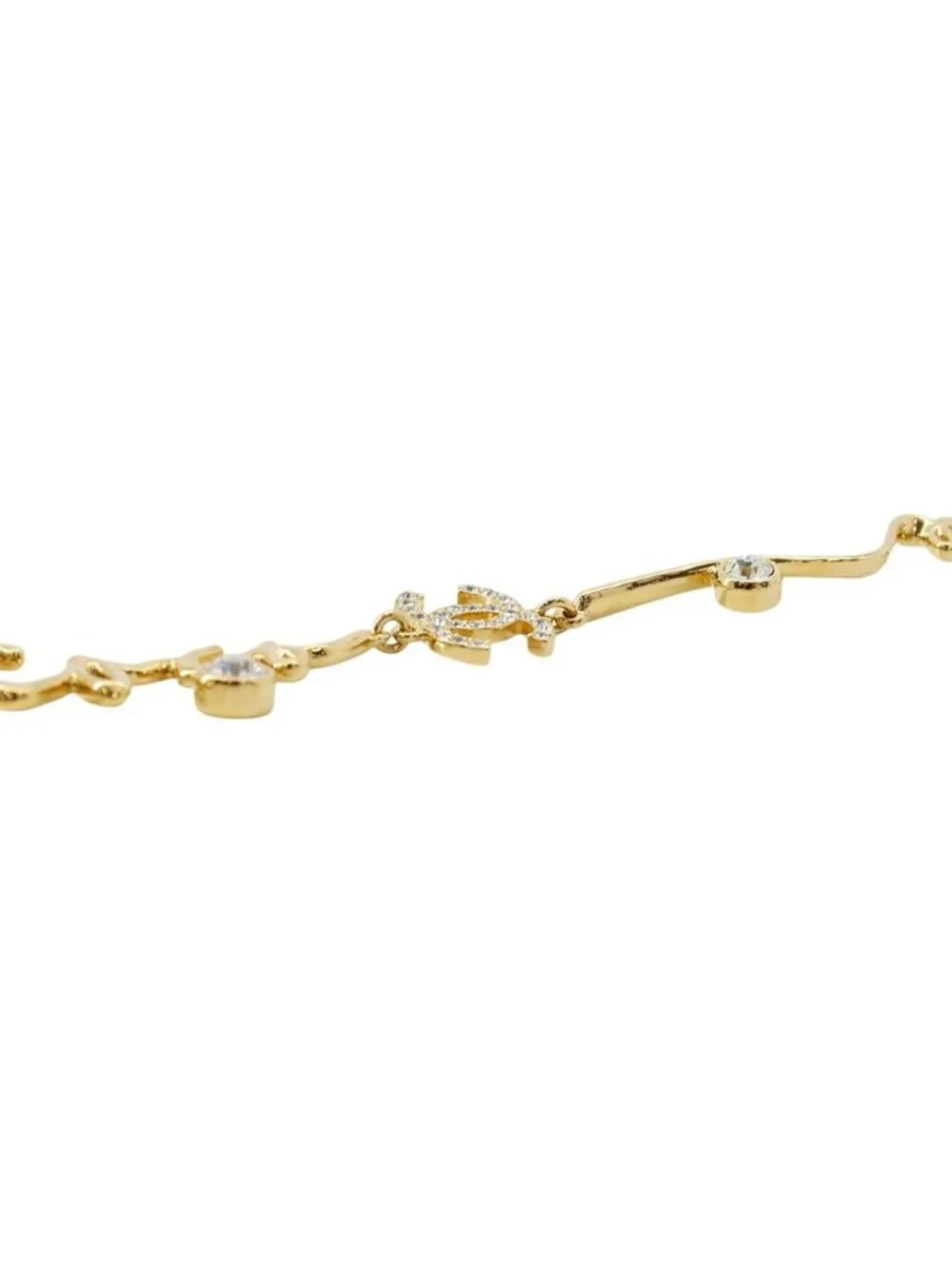 Chanel Necklace I Love CC Logo Rhinestone S Long